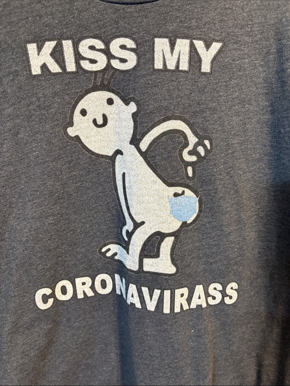 Graphic Tee - Charcoal 'Kiss My Coronavirus'